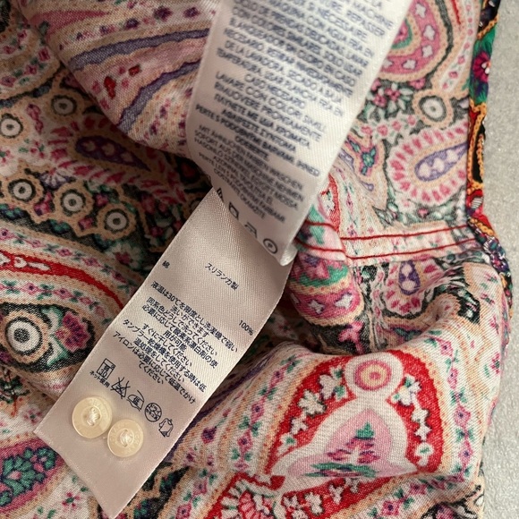 [2XL]CHAPS No-Iron Pink Paisley Button Shirt WMN - Picture 9 of 10